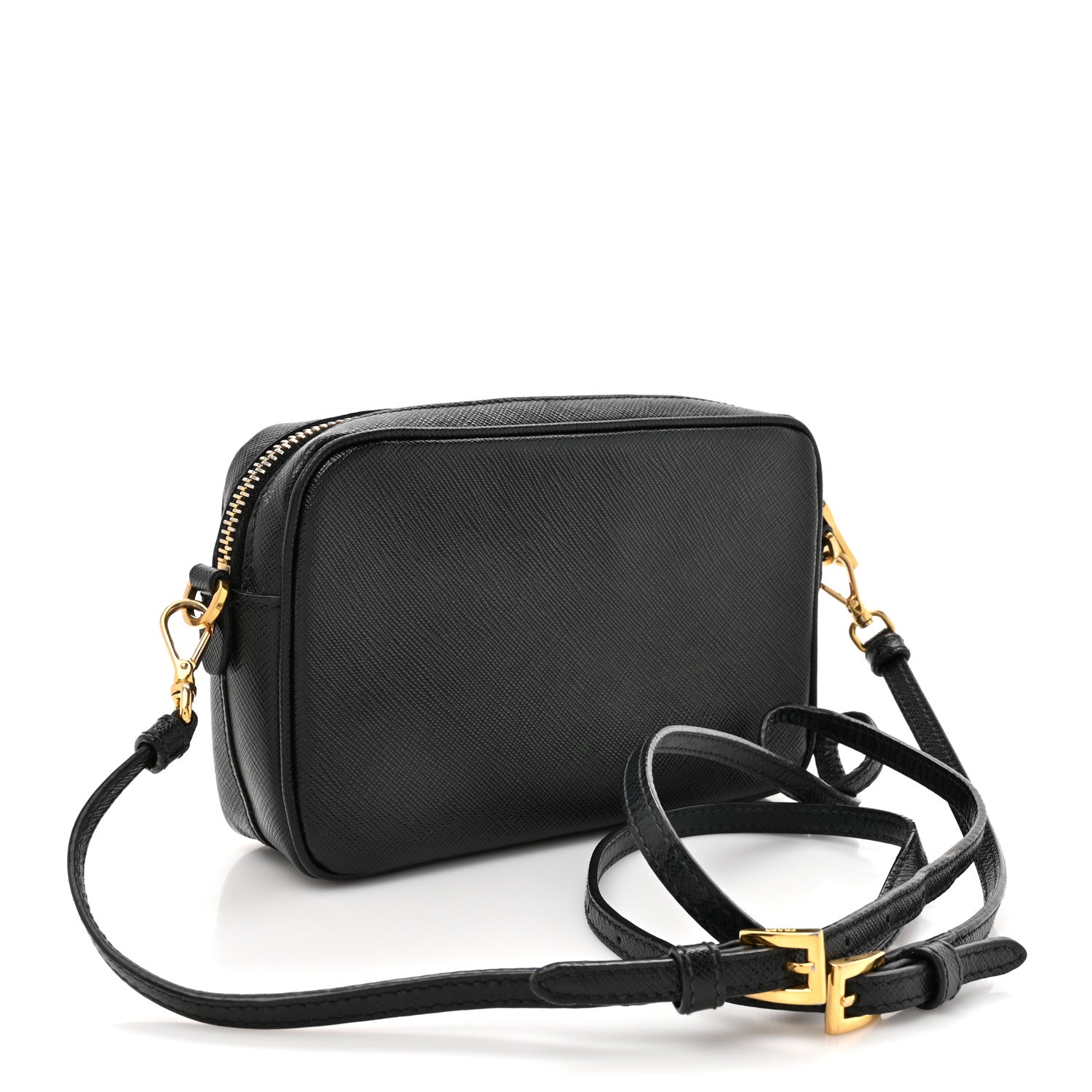 Prada Saffiano Mini Camera Crossbody Bag Black 3 of 13