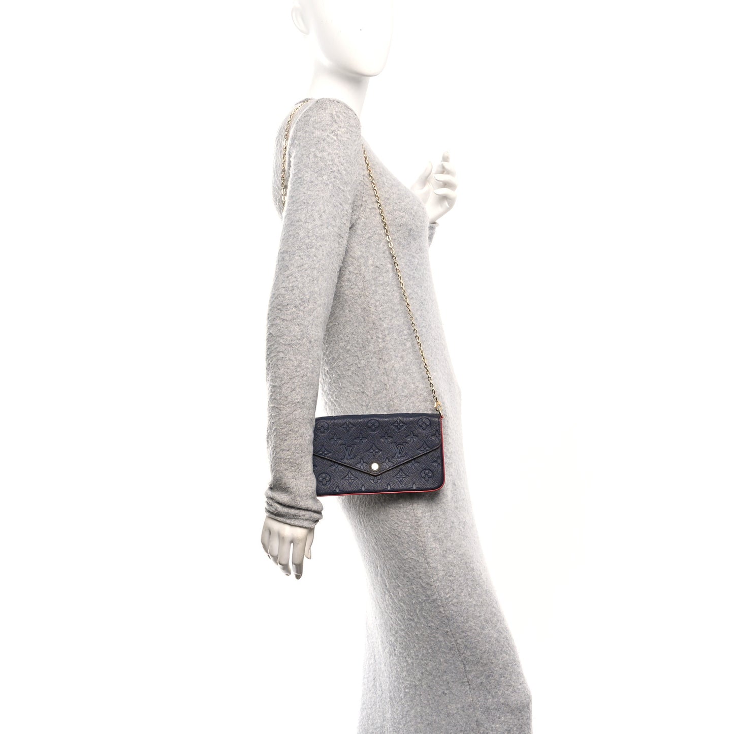 Empreinte Pochette Felicie Chain Wallet Marine Rouge