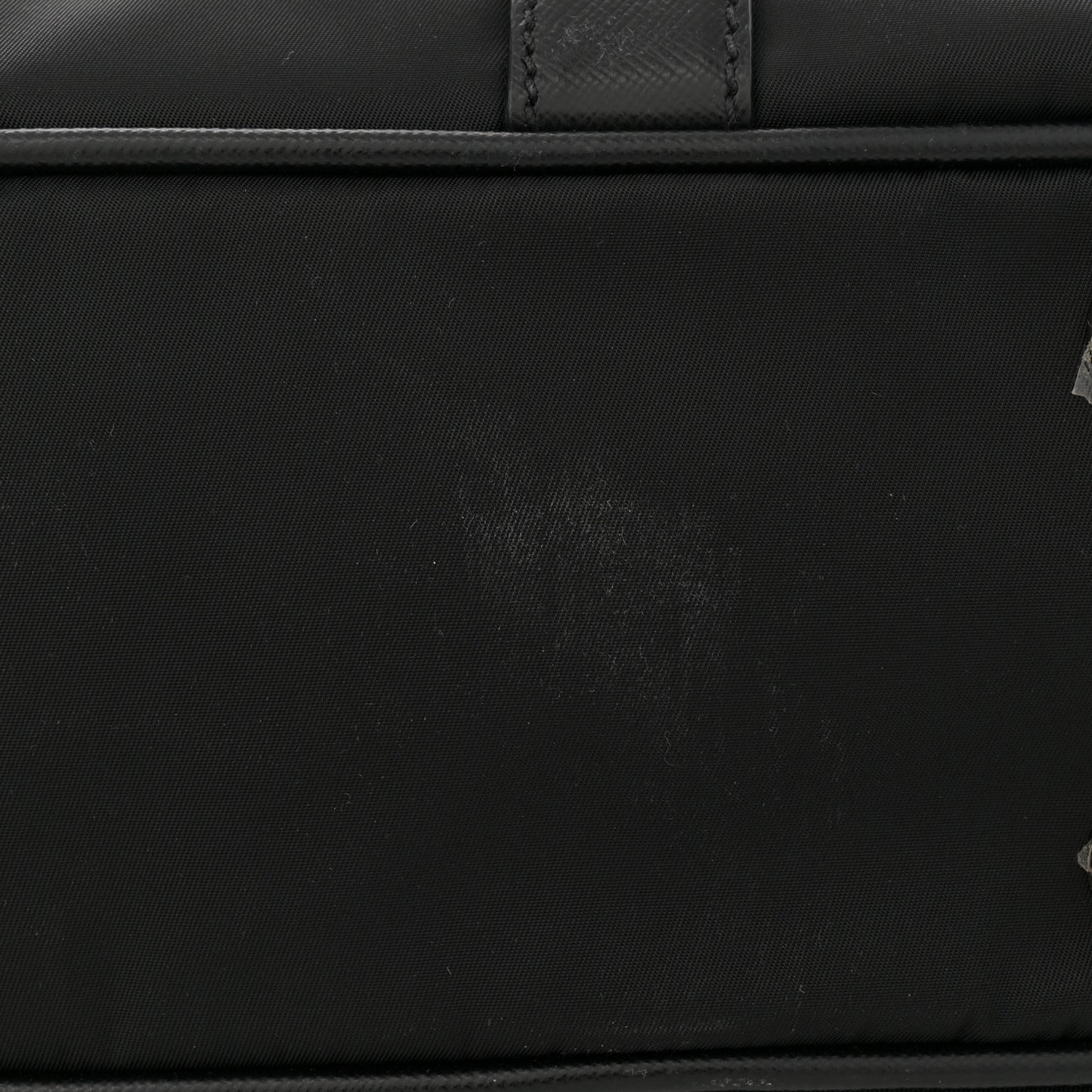 Tessuto Nylon Saffiano Metal Triangle Logo Work Bag Black