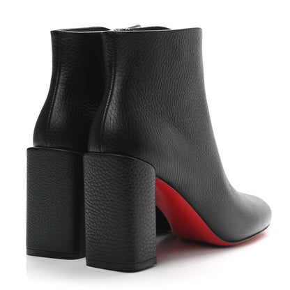 Christian Louboutin Pebbled Calfskin Castarika 85 Desert Ankle Boots 36.5 Black 3 of 8