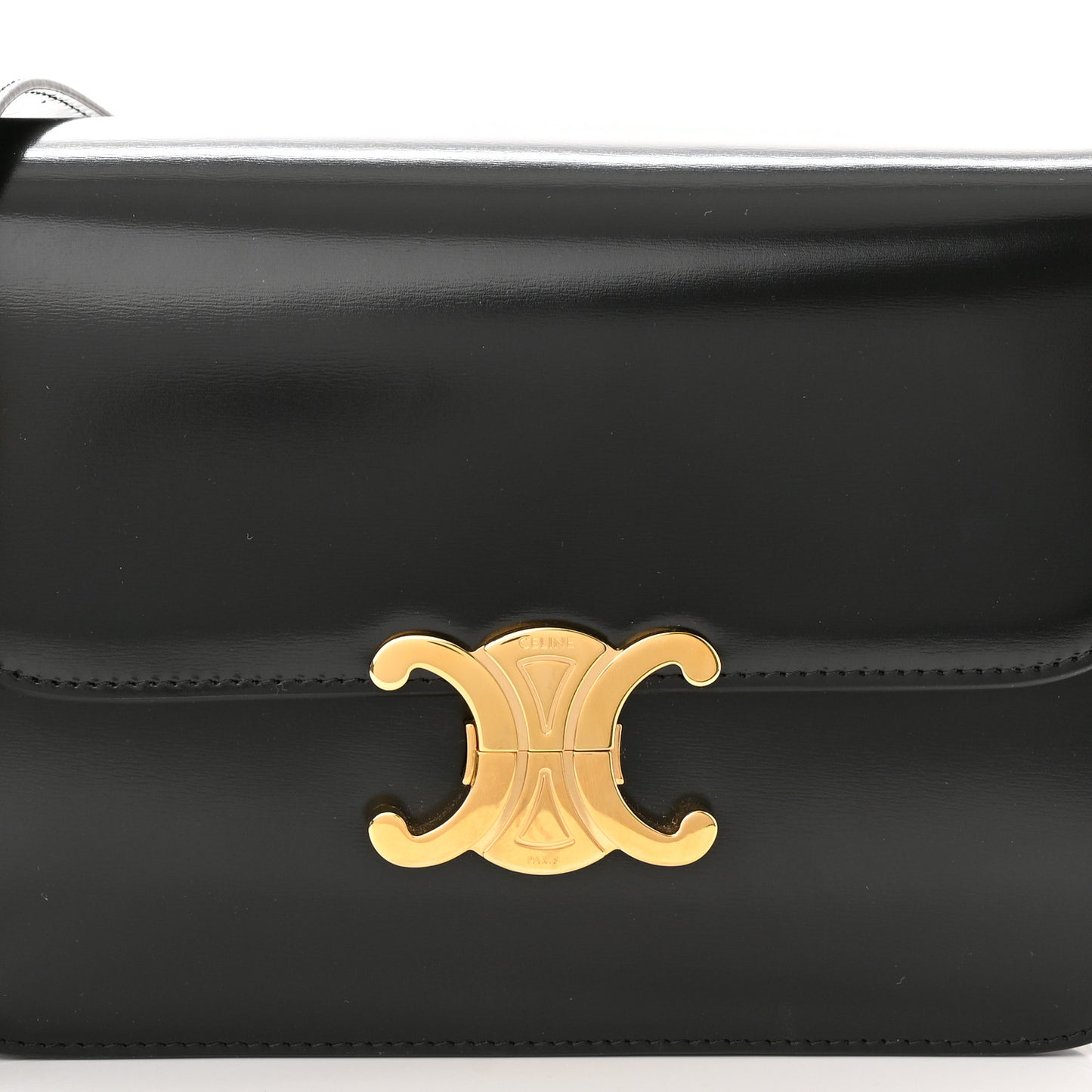 Shiny Calfskin Medium Triomphe Black