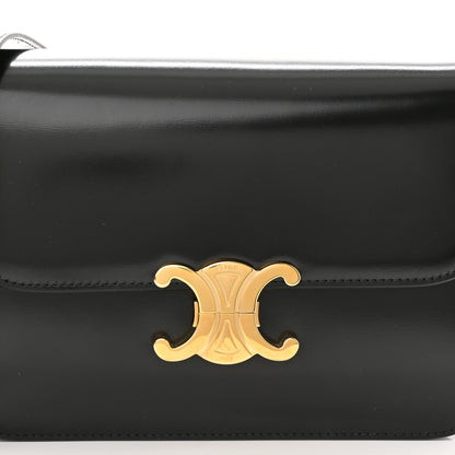 Celine Shiny Calfskin Medium Triomphe Black 10 of 11