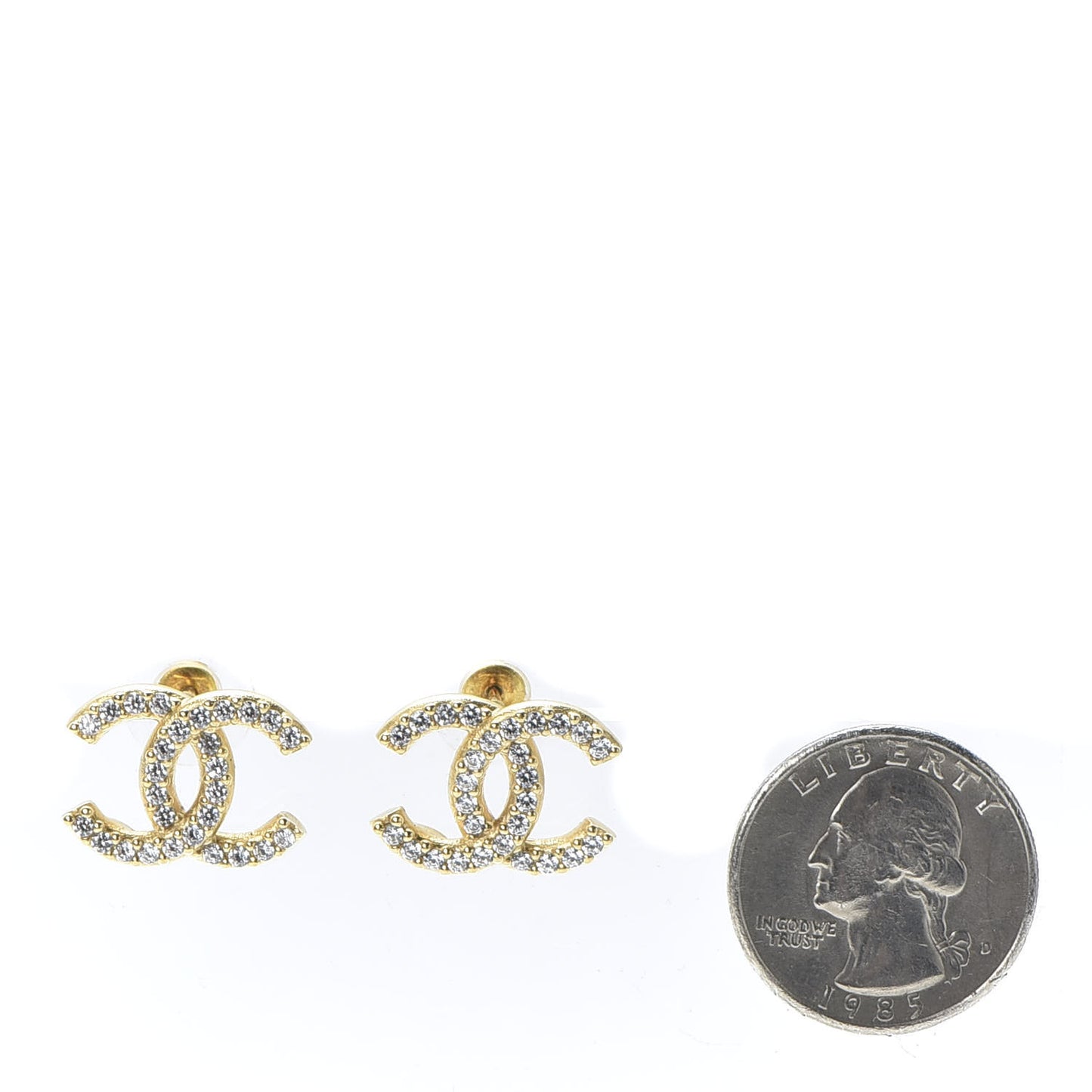 Crystal CC Earrings Gold
