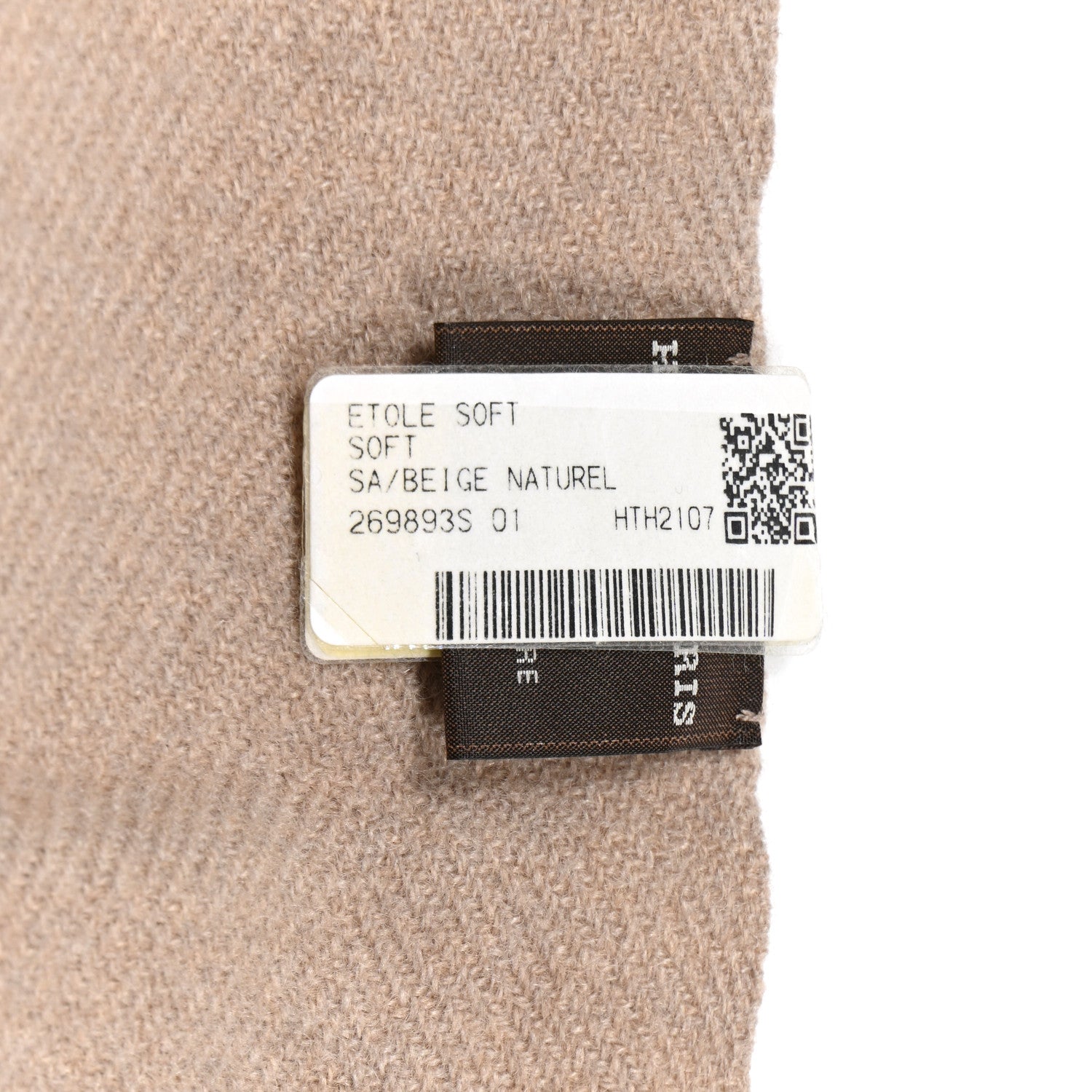Hermes Cashmere Silk New Libris Stole Beige Naturel 3 of 3
