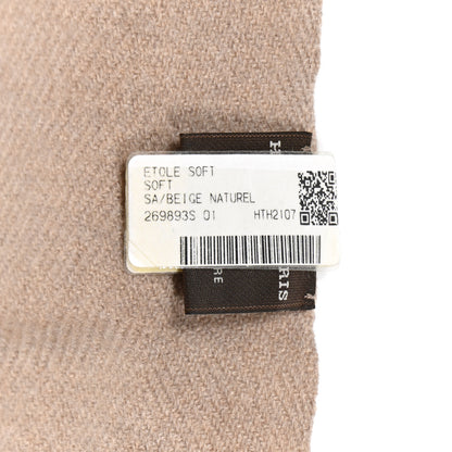 Hermes Cashmere Silk New Libris Stole Beige Naturel 3 of 3