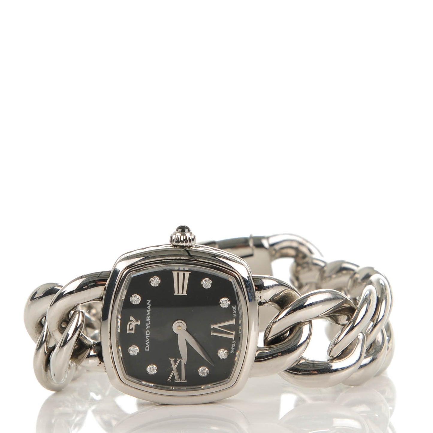 Stainless Steel Diamond 23mm Albion Quartz Watch Black