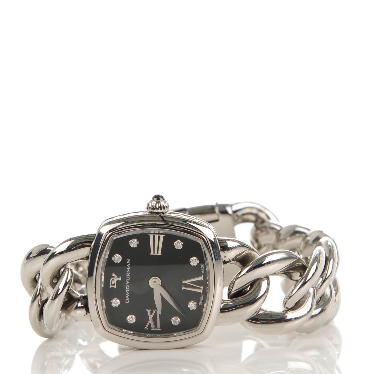 David Yurman Stainless Steel Diamond 23mm Albion Quartz Watch Black 8 of 9