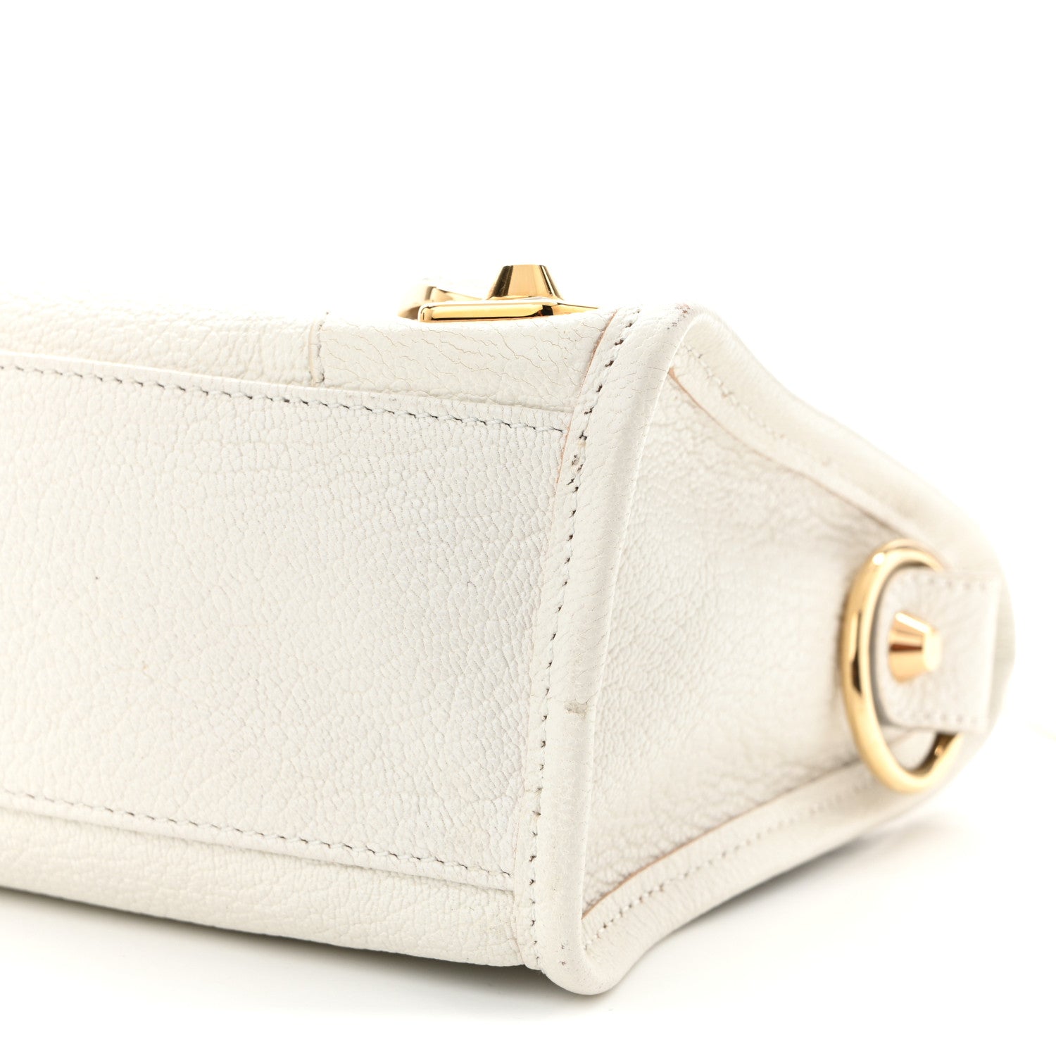 Balenciaga Chevre Gold Metallic Edge Hardware Mini City White 11 of 13