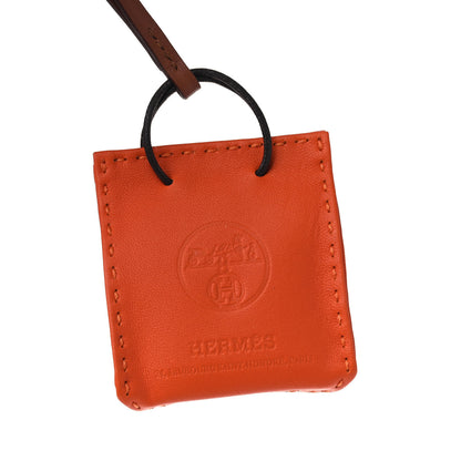Hermes Milo Lambskin Swift Shopping Bag Charm Feu Gold 3 of 3