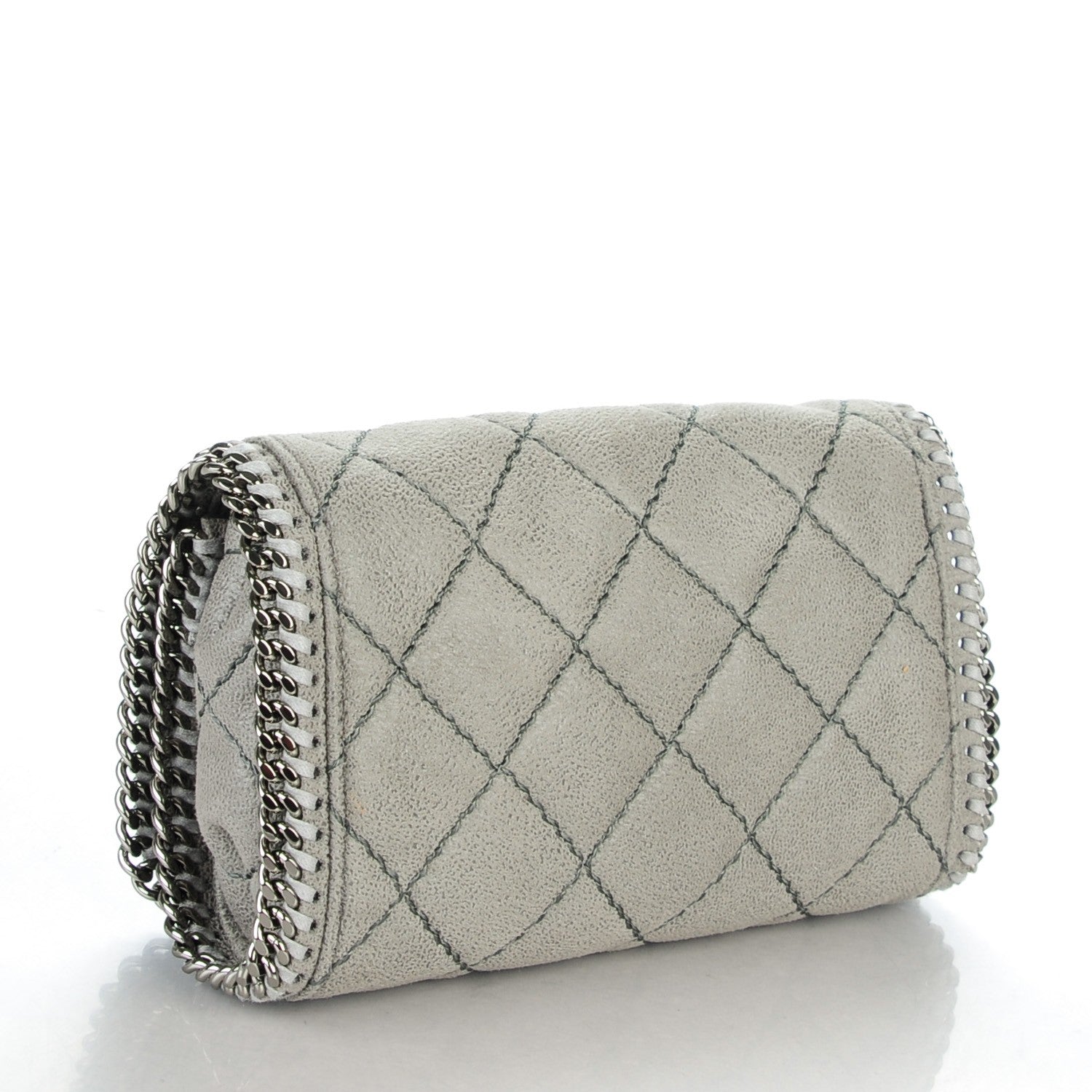 Stella McCartney Shaggy Deer Quilted Falabella Crossbody Bag Light Grey 3 of 9