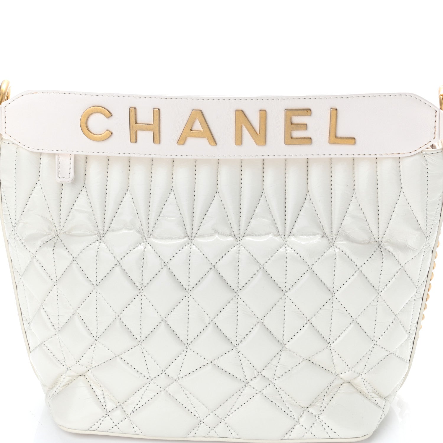 Chanel Glazed Calfskin Quilted State Of The Art Hobo White 8 of 12