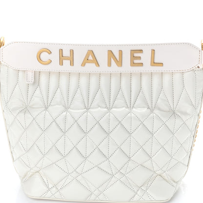 Chanel Glazed Calfskin Quilted State Of The Art Hobo White 8 of 12