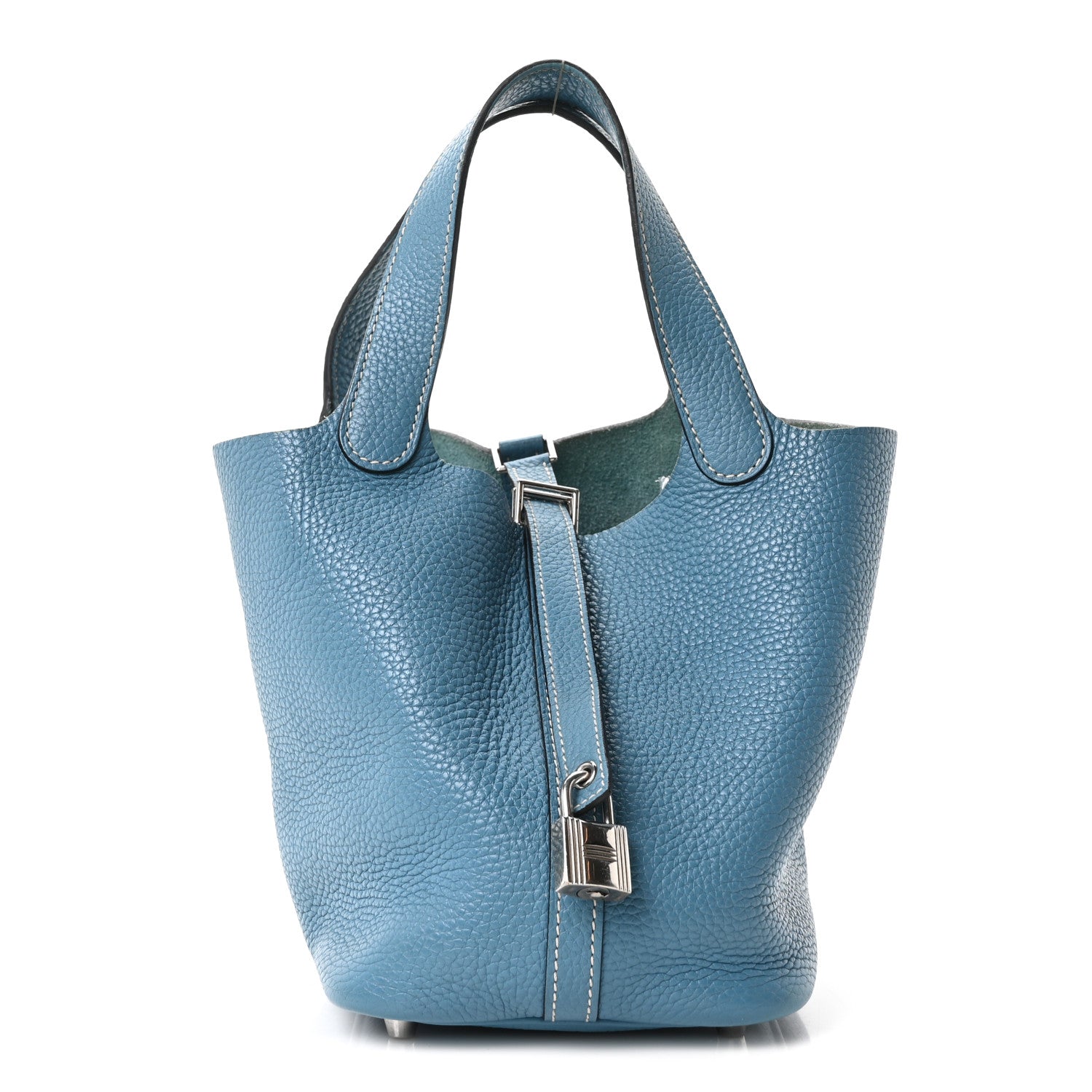 Hermes Taurillon Clemence Picotin Lock 18 PM New Blue Jean 1 of 10