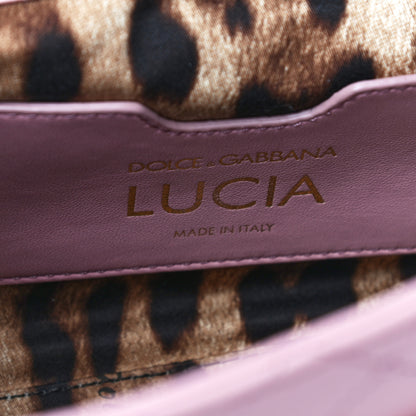 Dolce & Gabbana Lambskin Watersnake Embellished Lucia Shoulder Bag Rosa 5 of 15
