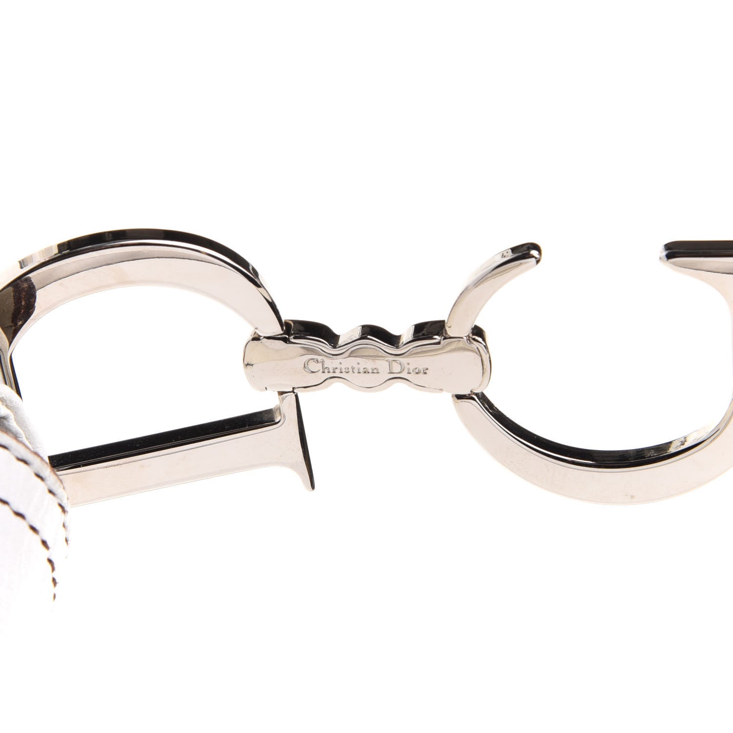 Christian Dior Grained Calfskin Saddle Pouch White 6 of 17