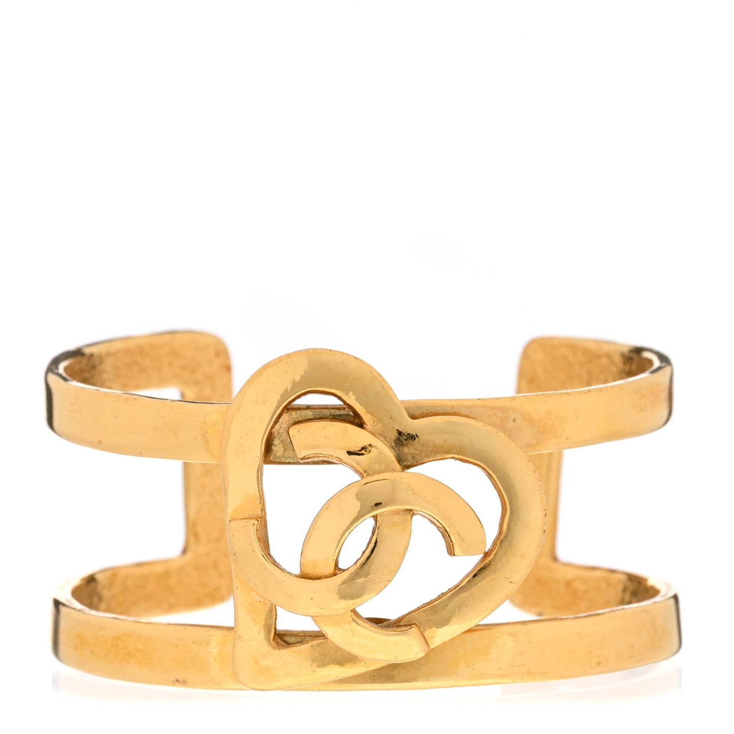 Metal CC Heart Cuff Gold