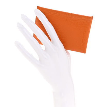 Hermes Epsom Calvi Card Case Abricot 2 of 8