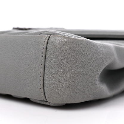 Saint Laurent Sheepskin Matelasse Chevron Monogram Medium College Bag Granite 9 of 16