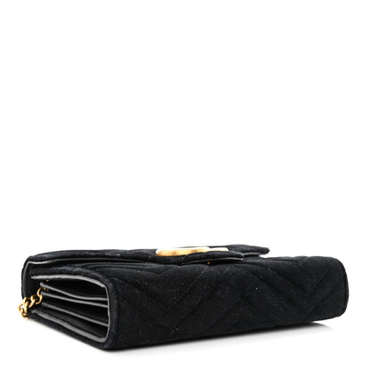 Gucci Velvet Matelasse GG Marmont Chain Wallet Black 4 of 13