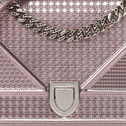 Christian Dior Metallic Patent Micro-Cannage Medium Diorama Flap Bag Pink 5 of 8