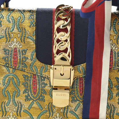 Gucci Iridescent Brocade Small Sylvie Shoulder Bag Gold 10 of 10