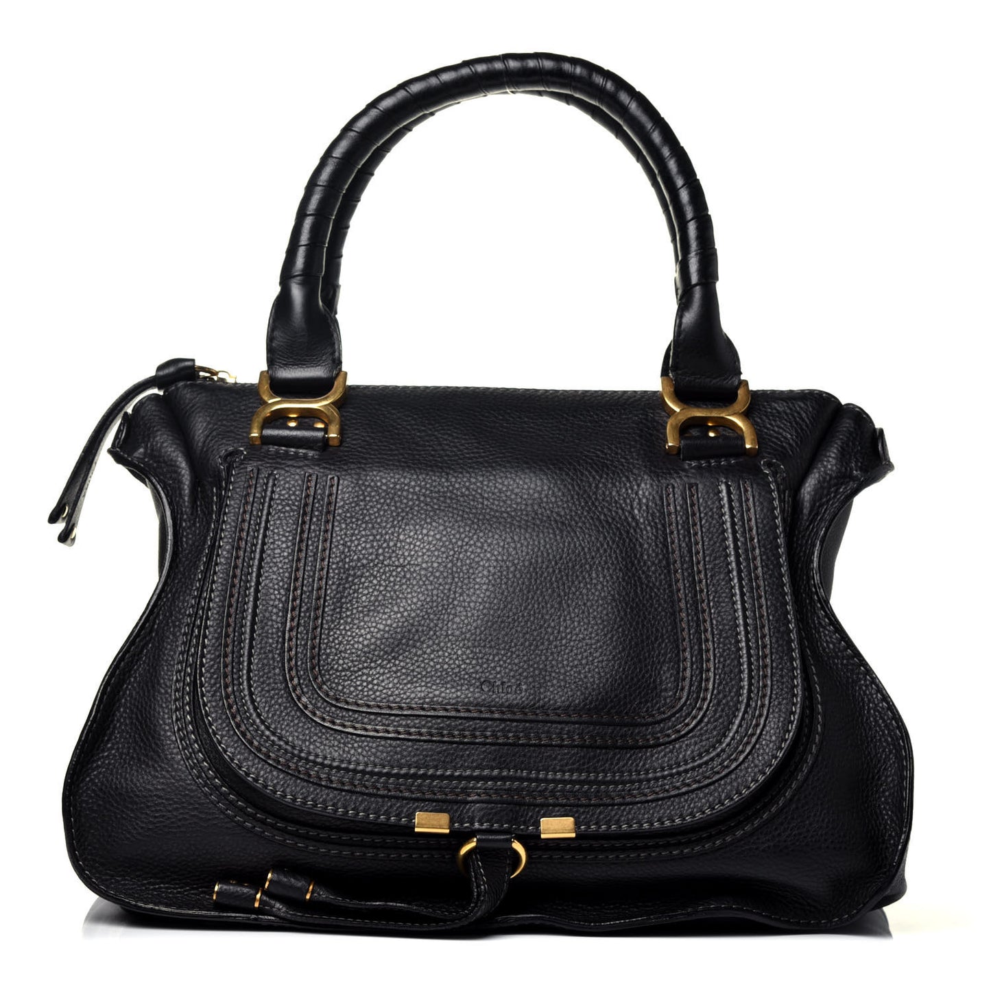 Calfskin Medium Marcie Satchel Black