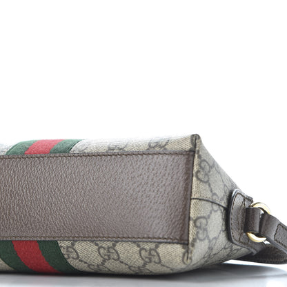Gucci GG Supreme Monogram Textured Dollar Calfskin Web Small Ophidia Dome Shoulder Bag Beige Ebony New Acero 6 of 9