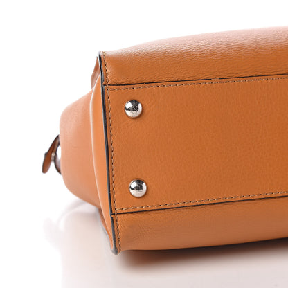 Fendi Vitello Seta Shiny Nappa Plexiglass Granite Medium Peekaboo Iconic Satchel Ginger Latte 9 of 12