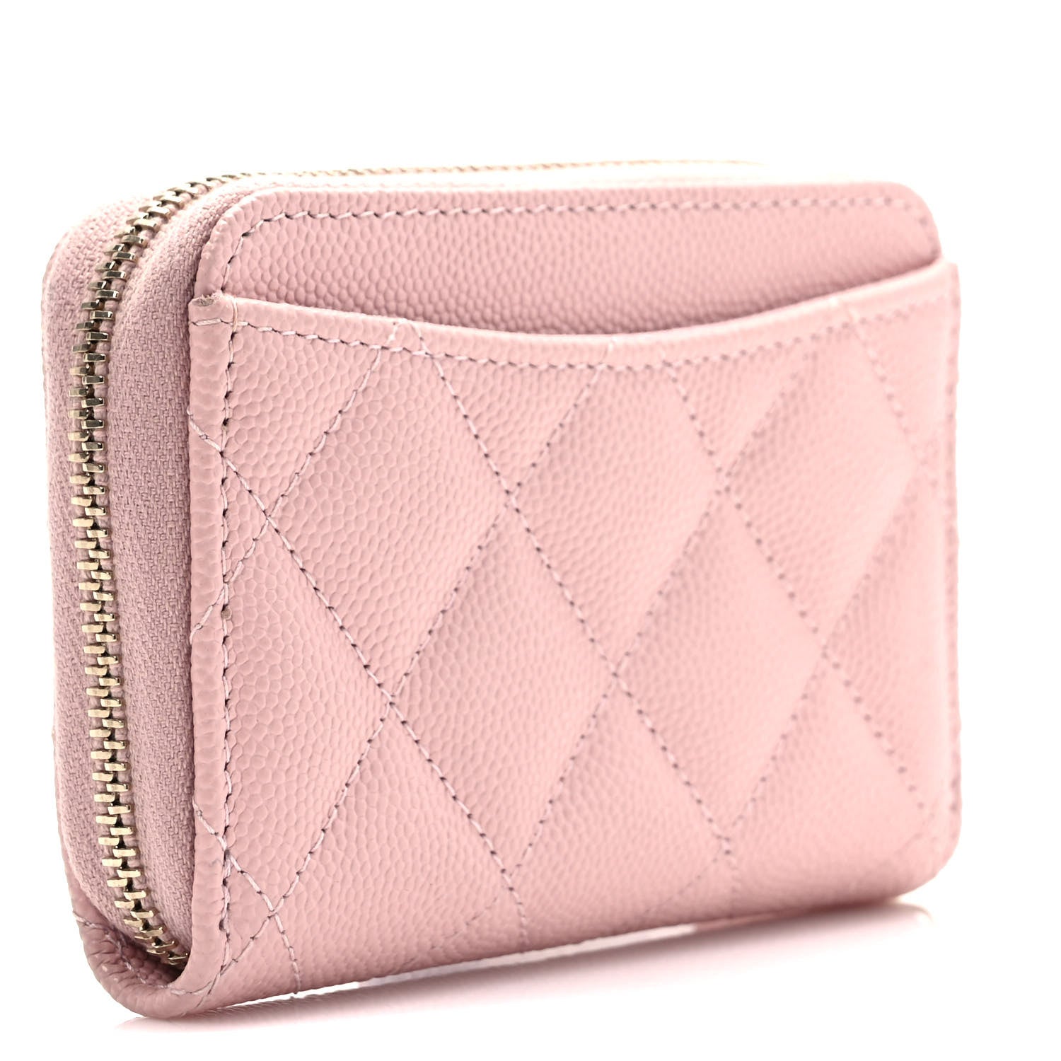 Chanel Caviar Quilted Zip Coin Purse Light Pink 3 of 8