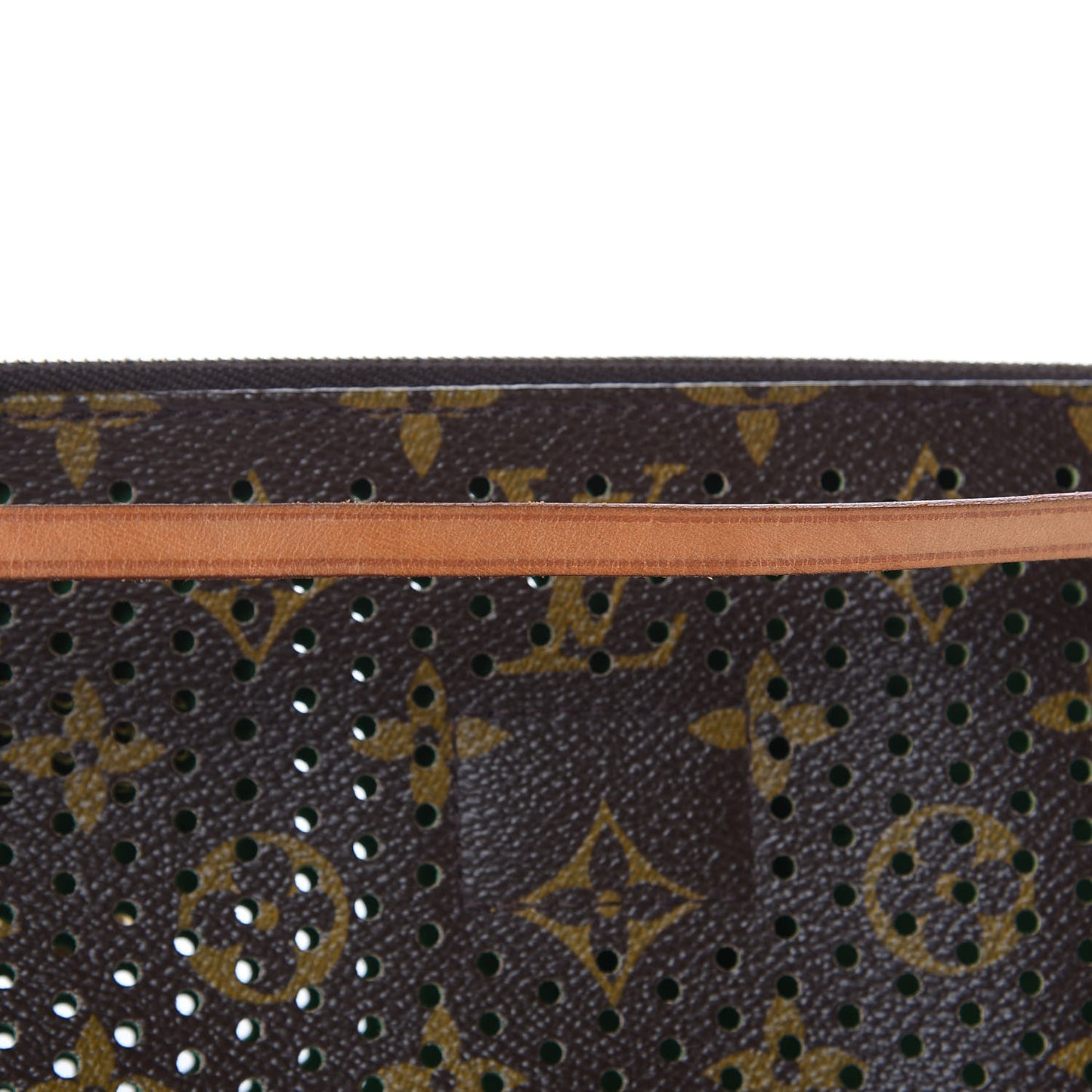 Monogram Perforated Pochette Accessories Bag Green