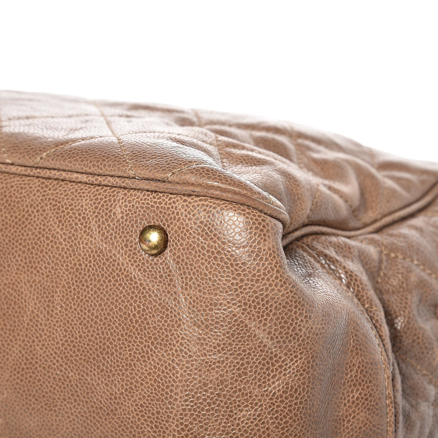 Crumpled Grained Calfskin Shiva Bowler Beige