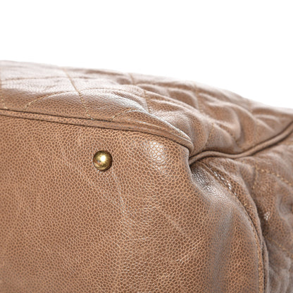 Chanel Crumpled Grained Calfskin Shiva Bowler Beige 12 of 13