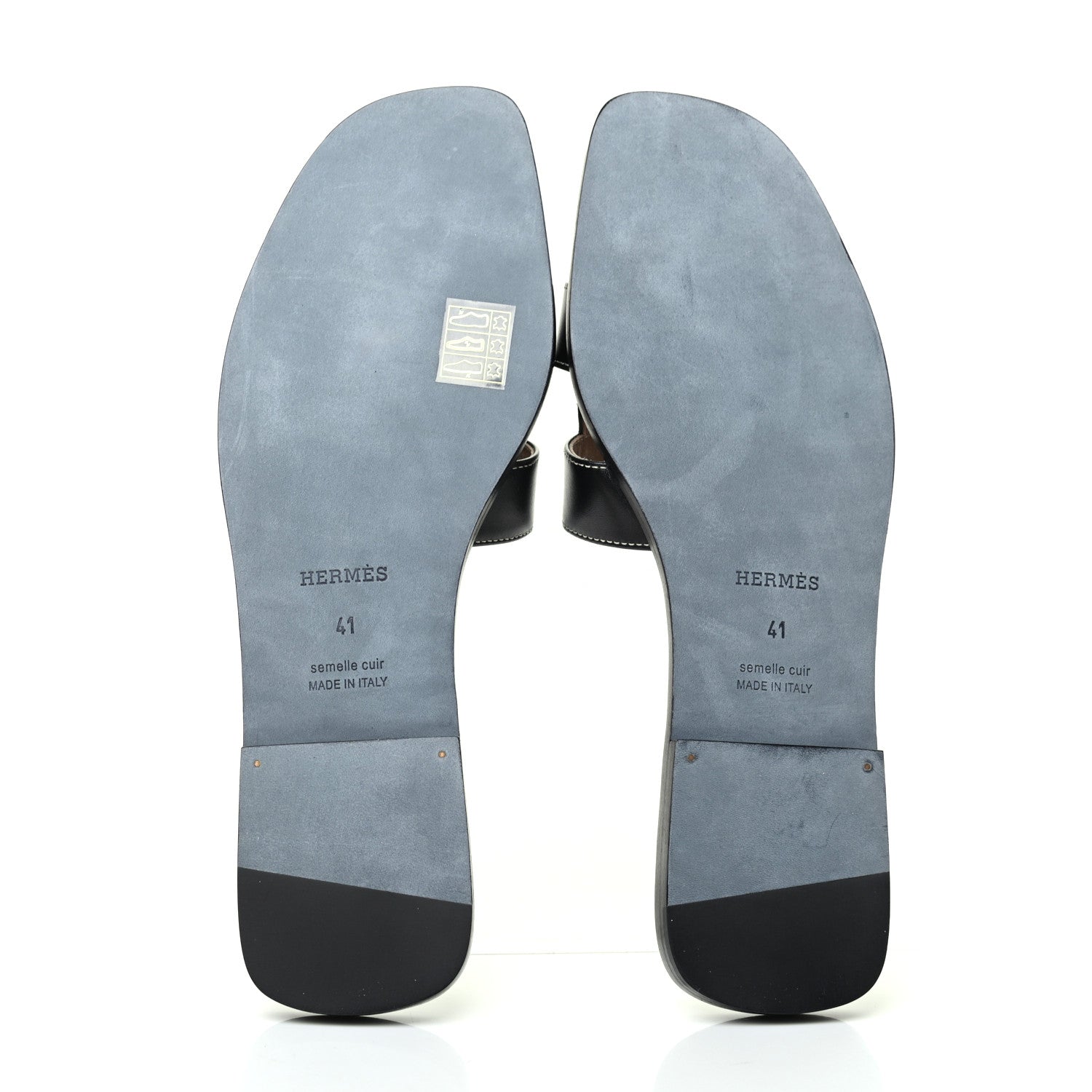 Hermes Box Calfskin Oran Sandals 41 Black 5 of 8