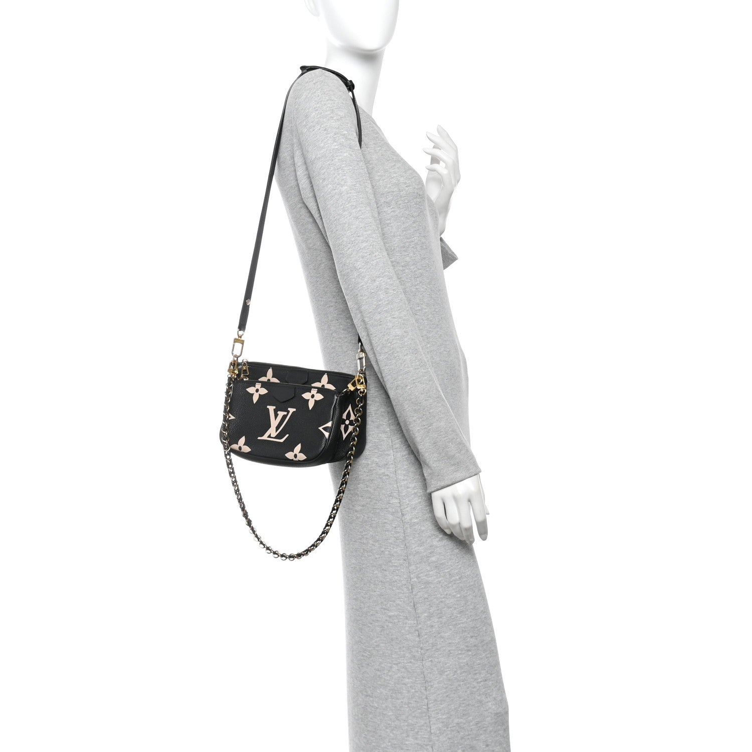 Louis Vuitton Empreinte Monogram Giant Multi Pochette Accessories Black Beige 2 of 9