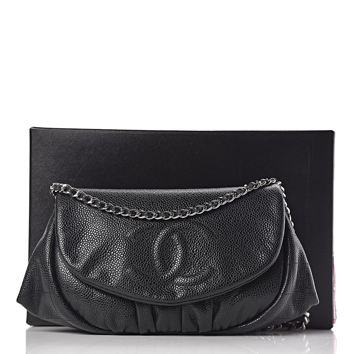 Chanel Caviar Half Moon Wallet On Chain WOC Black 13 of 13
