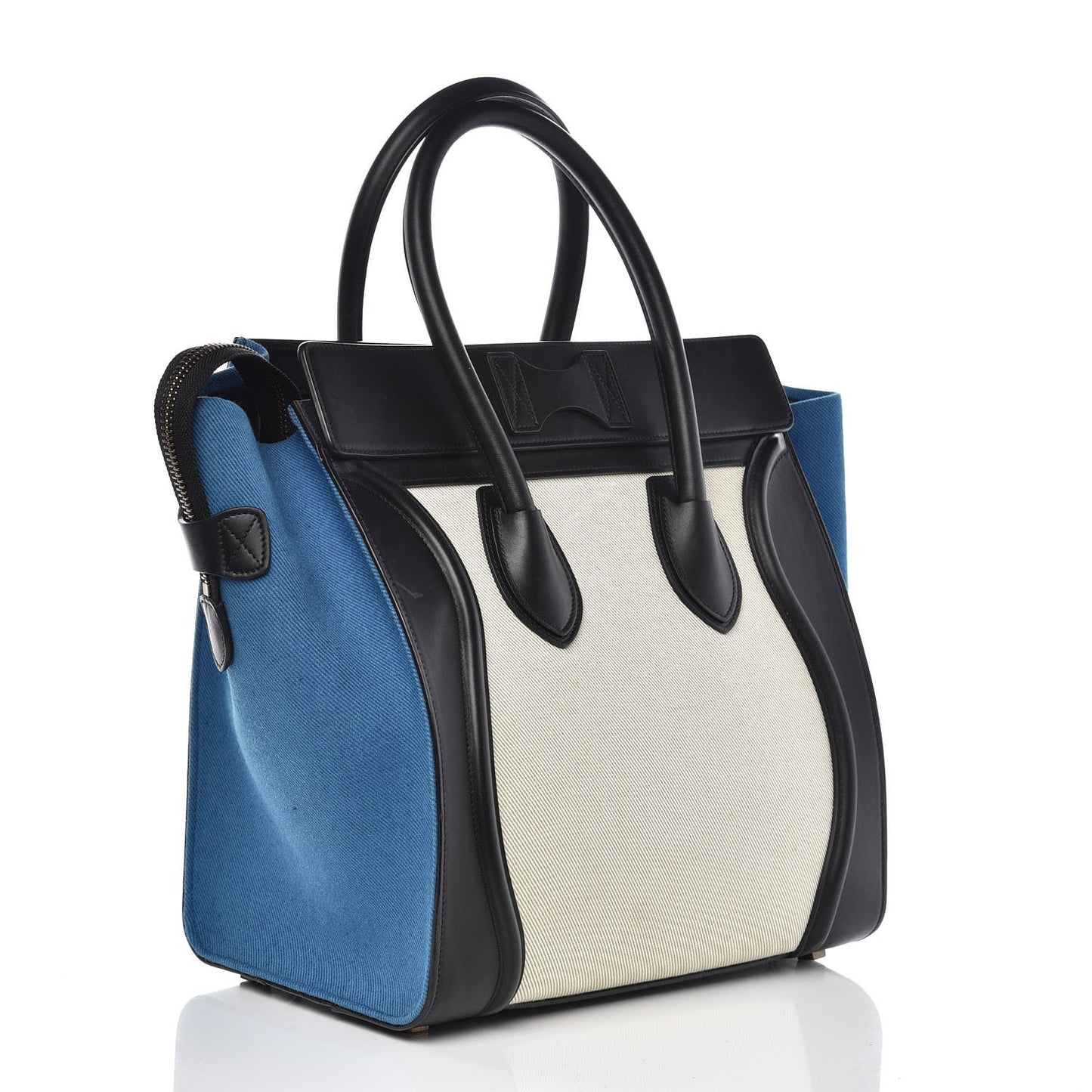 Canvas Smooth Calfskin Mini Tri-Color Luggage Royal