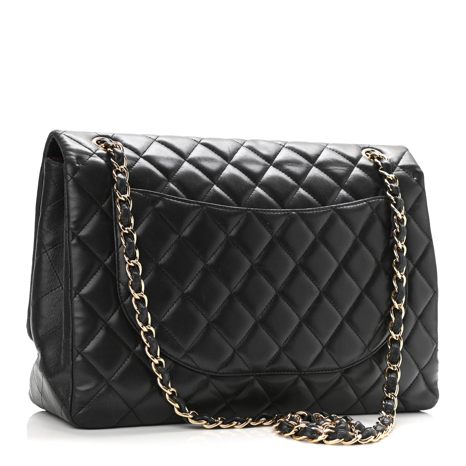 Chanel Lambskin Quilted Maxi Single Flap Black 2 of 9
