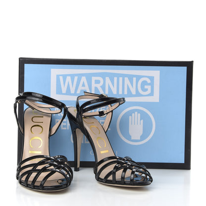 Gucci Vernice Crystal Sandals 36 Black 9 of 9