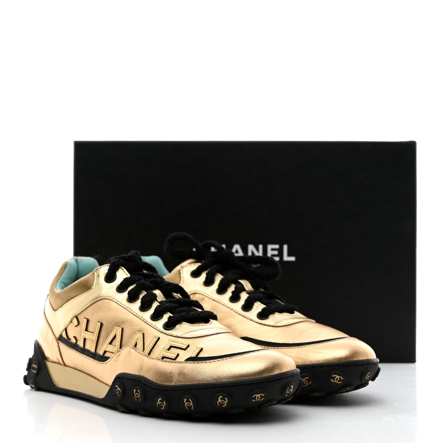 Metallic Satin Finish CC Womens Sneakers 40 Gold