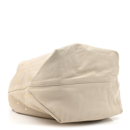 Saint Laurent Lambskin Star Printed Teddy Drawstring Bag White 5 of 12