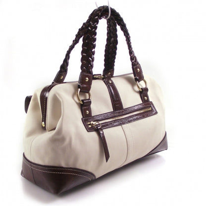 FASHIONPHILE COACHCanvasDAPHNETotePurseBagIvory6677 3 of 8