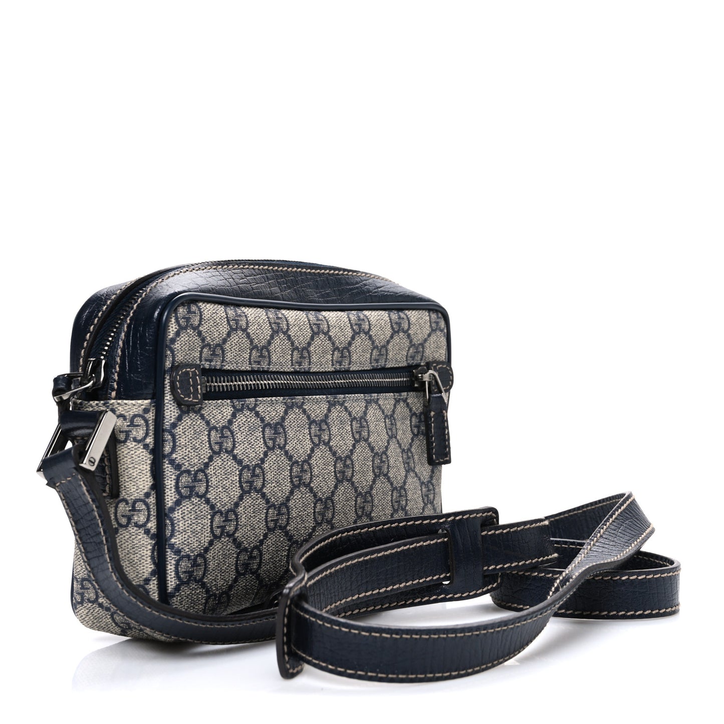 GG Supreme Monogram Web Small Shoulder Bag Navy