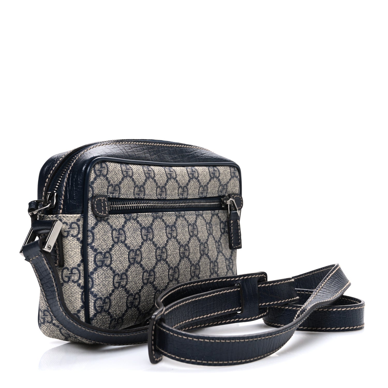 Gucci GG Supreme Monogram Web Small Shoulder Bag Navy 3 of 10