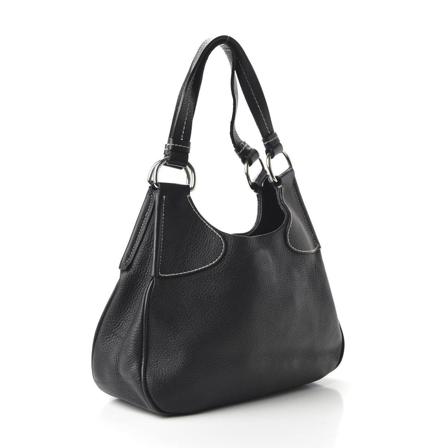 Vitello Daino Shoulder Bag Black