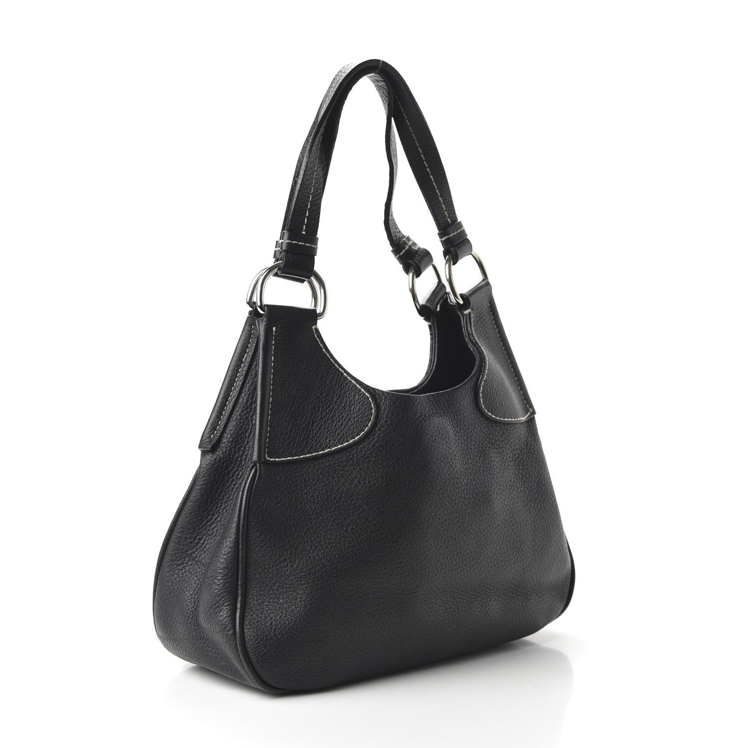 Prada Vitello Daino Shoulder Bag Black 3 of 9