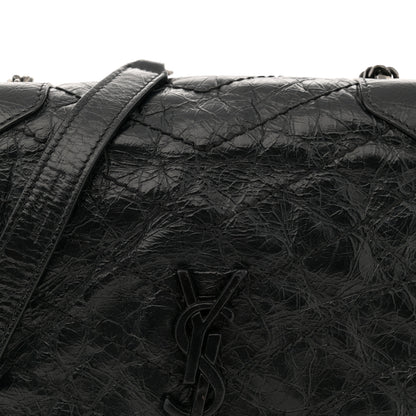 Saint Laurent Crinkled Calfskin Matelasse Monogram Niki Chain Wallet Black 7 of 13