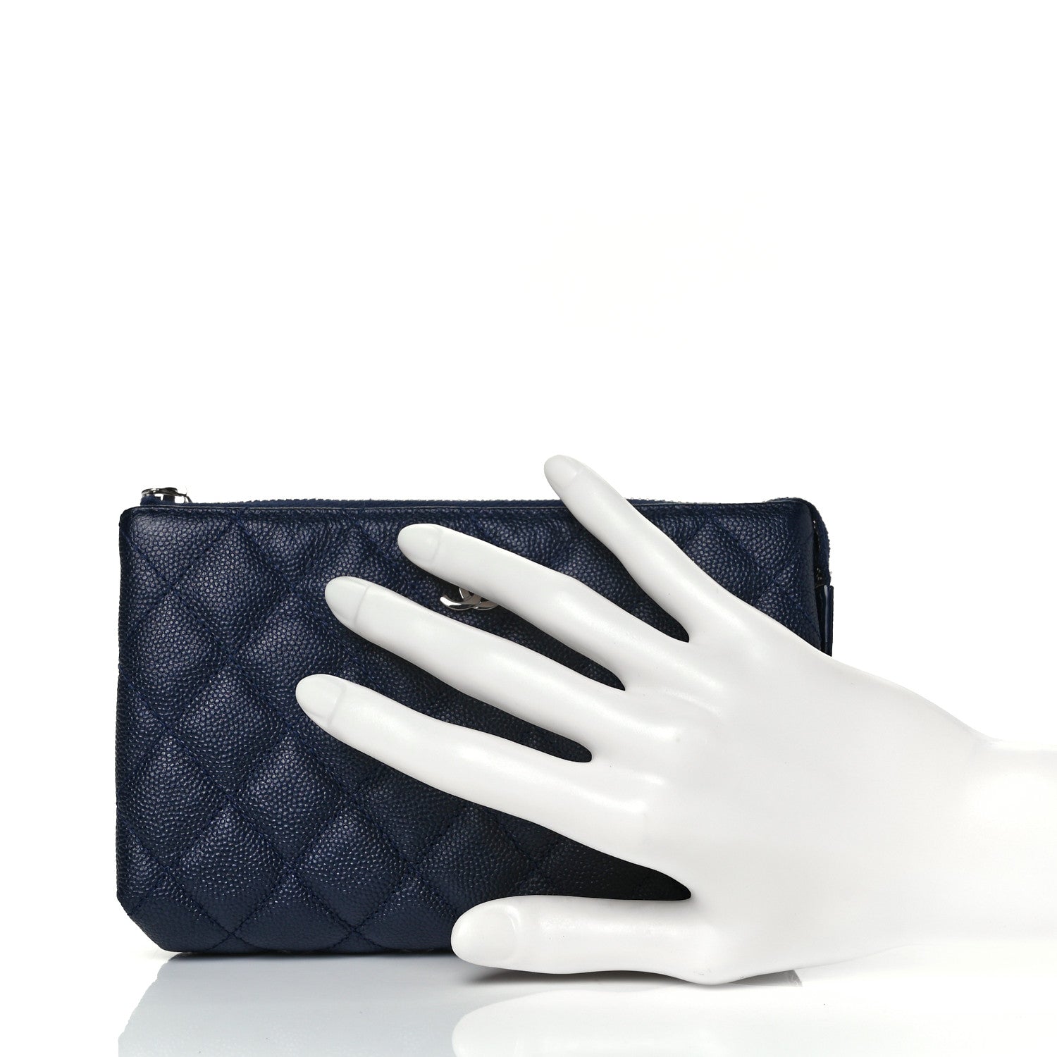 Chanel Caviar Quilted Small Pouch Navy 2 of 10