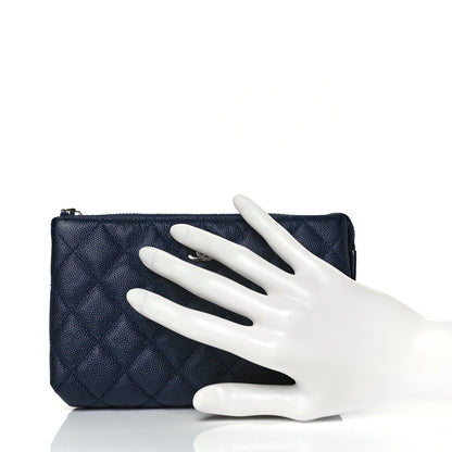 Chanel Caviar Quilted Small Pouch Navy 2 of 10
