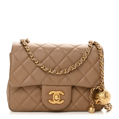 Chanel Lambskin Quilted Mini Pearl Crush Flap Dark Beige 1 of 12