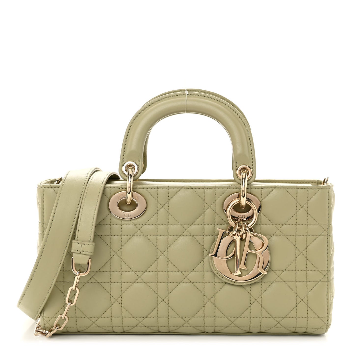 Lambskin Cannage Medium Lady D-Joy Pastel Peyote Green